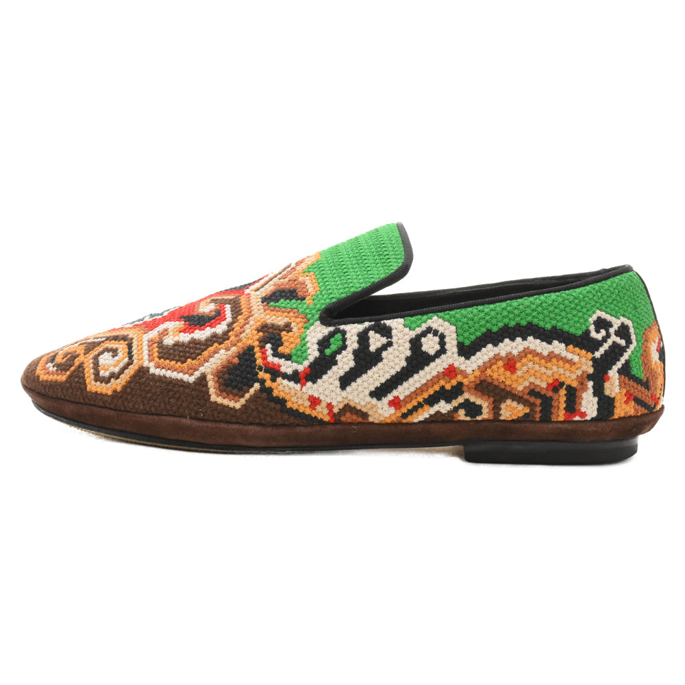 LOEWE(ロエベ) Embroidered Slipper エンブロイダリー 総柄デザイン スリッパ スリッポン ローカットシューズ マルチカラー 621710