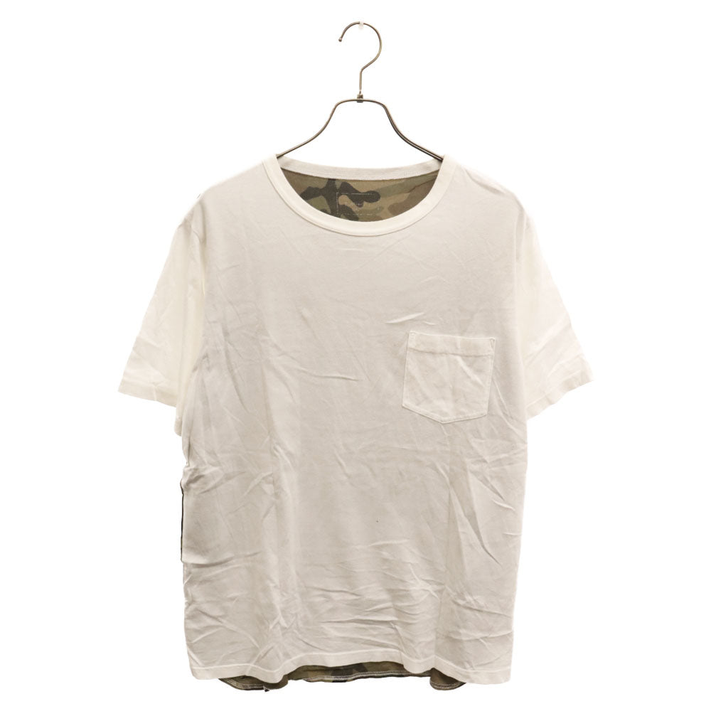 SOPHNET.(ソフネット) 19SS カモフラージュ柄 ドッキング半袖Tシャツ カットソー カーキ/ホワイト SOPH-190057