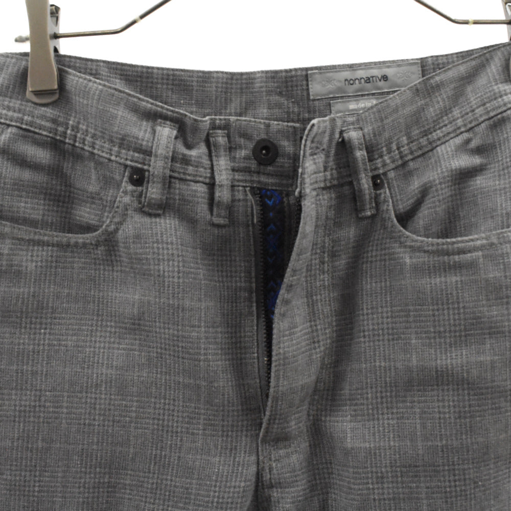 nonnative(ノンネイティブ) グレンチェック コットン ストレート パンツ グレー