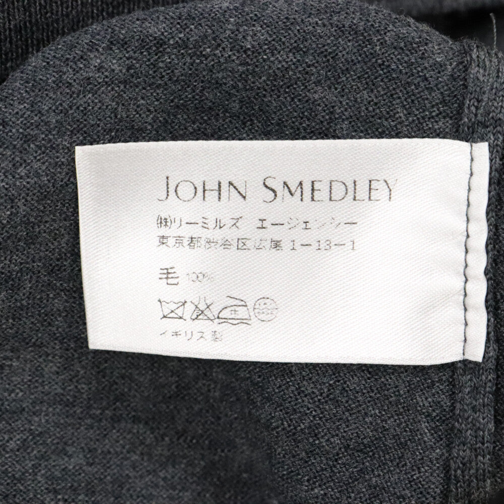 JOHN SMEDLEY(ジョンスメドレー) Vネック ウール ニット 長袖セーター グレー レディース
