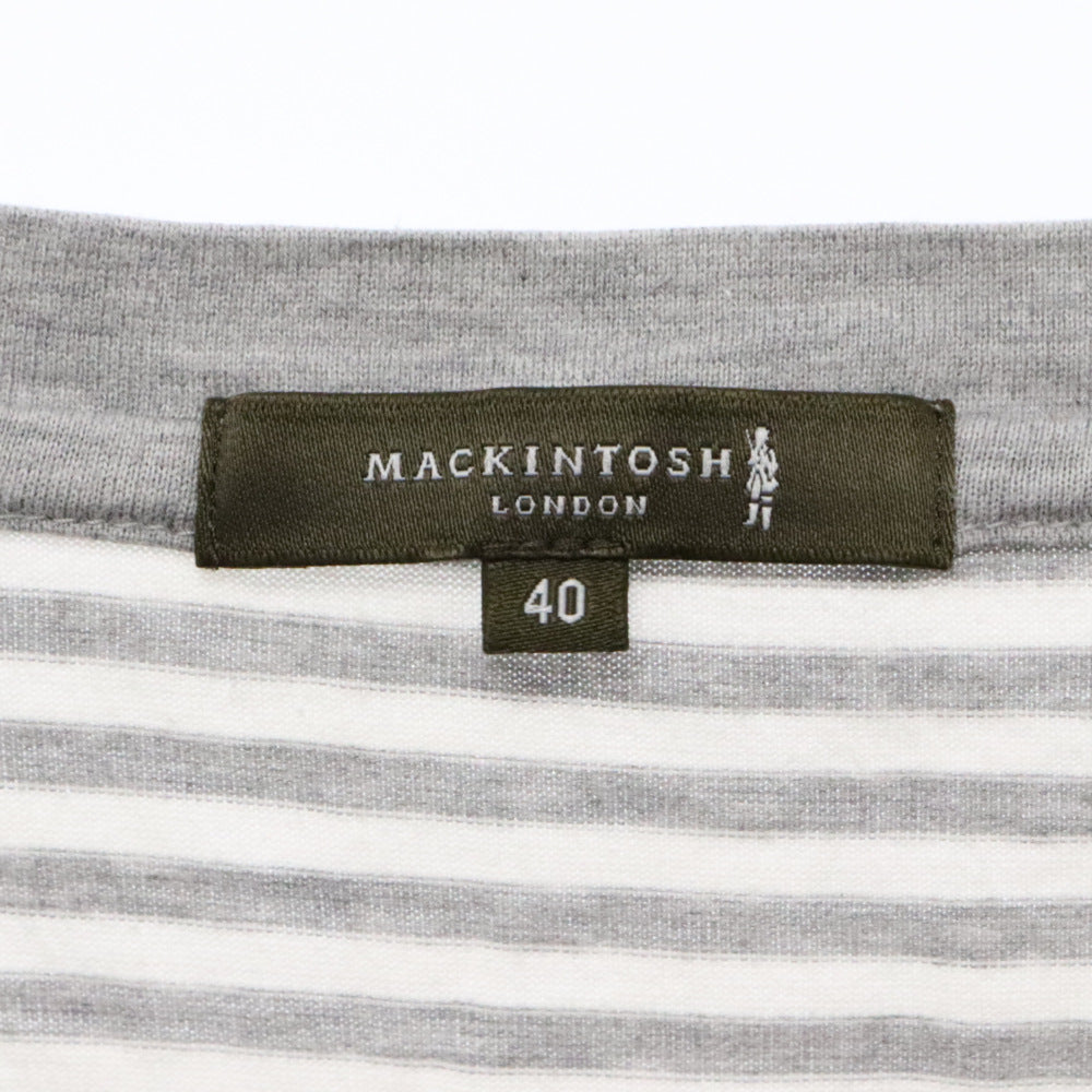 MACKINTOSH(マッキントッシュ) ボーダー プルオーバー 半袖カットソー Tシャツ ホワイト/グレー