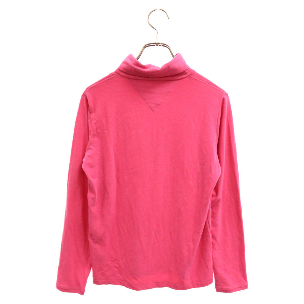 TOMMY HILFIGER(トミーヒルフィガー) フロント ロゴ プリント 長袖 タートルネック ニットセーター ピンク THLA283 レディース