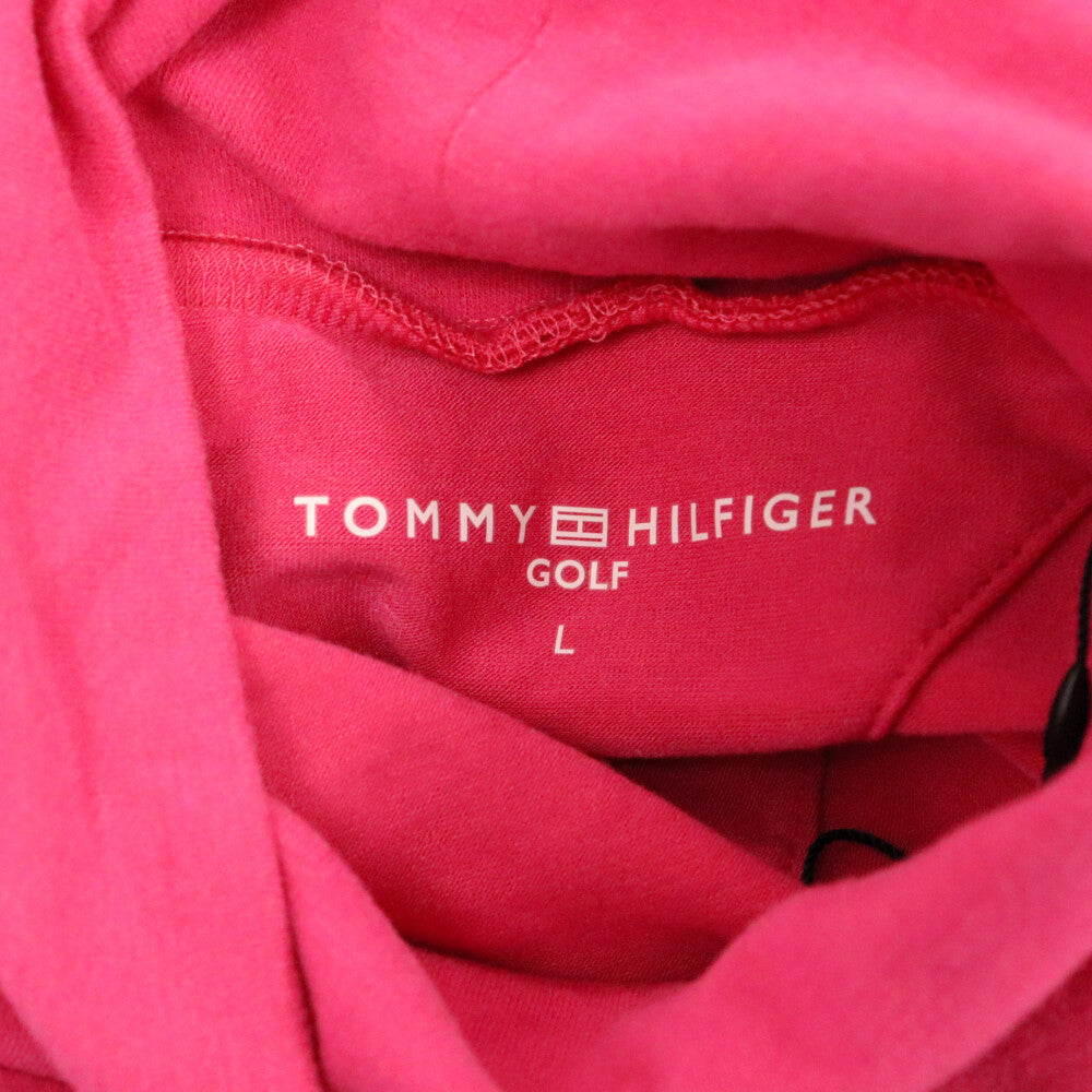 TOMMY HILFIGER(トミーヒルフィガー) フロント ロゴ プリント 長袖 タートルネック ニットセーター ピンク THLA283 レディース
