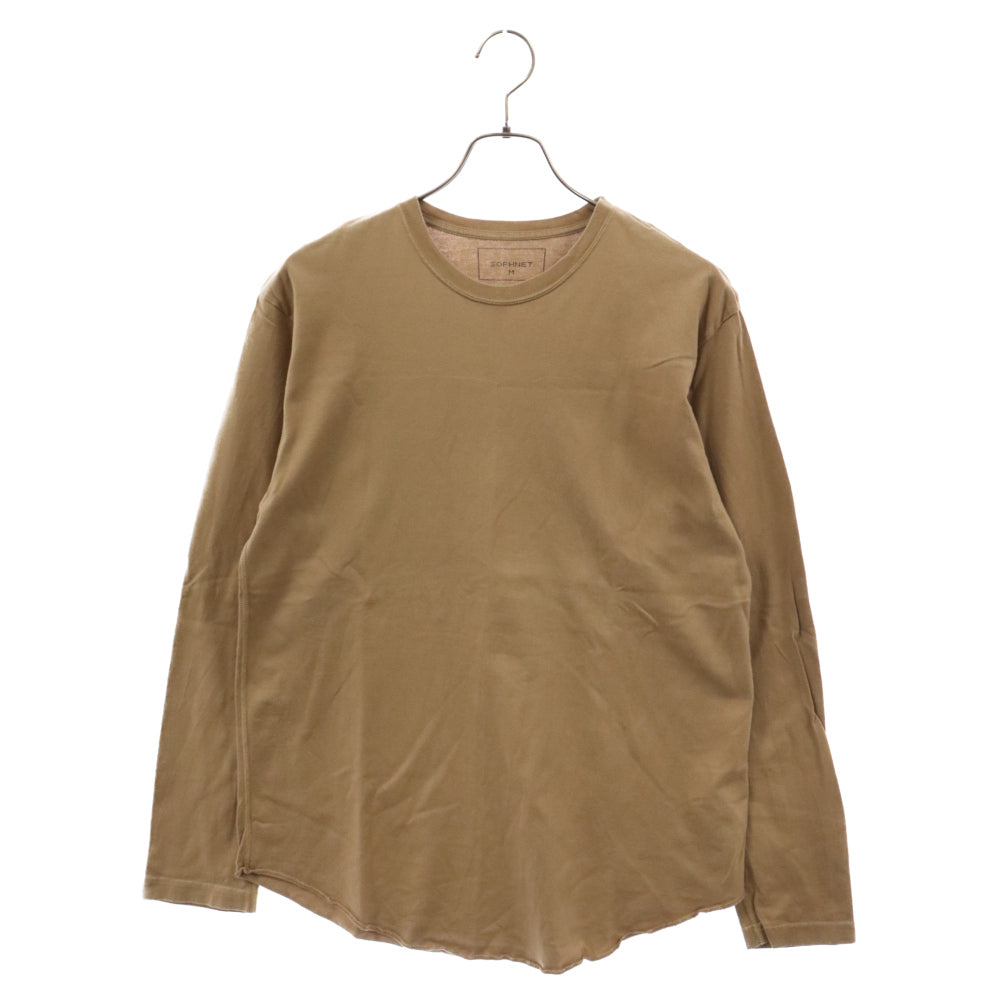 SOPHNET.(ソフネット) クルーネック ロングスリーブ カットソー 長袖 Tシャツ ベージュ SOPH-167094