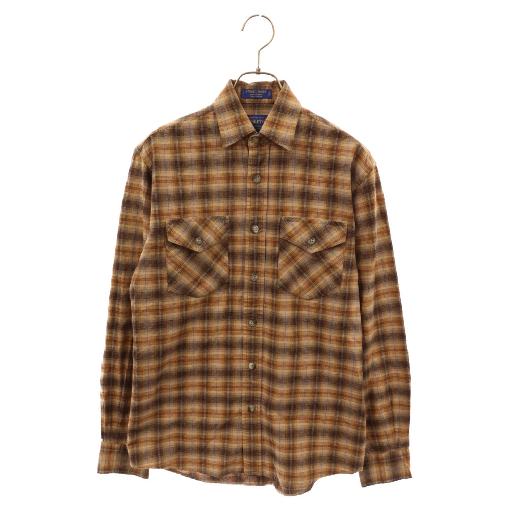 PENDLETON(ペンドルトン) ダブルポケット マドラスチェック レギュラーカラー長袖シャツ ブラウン