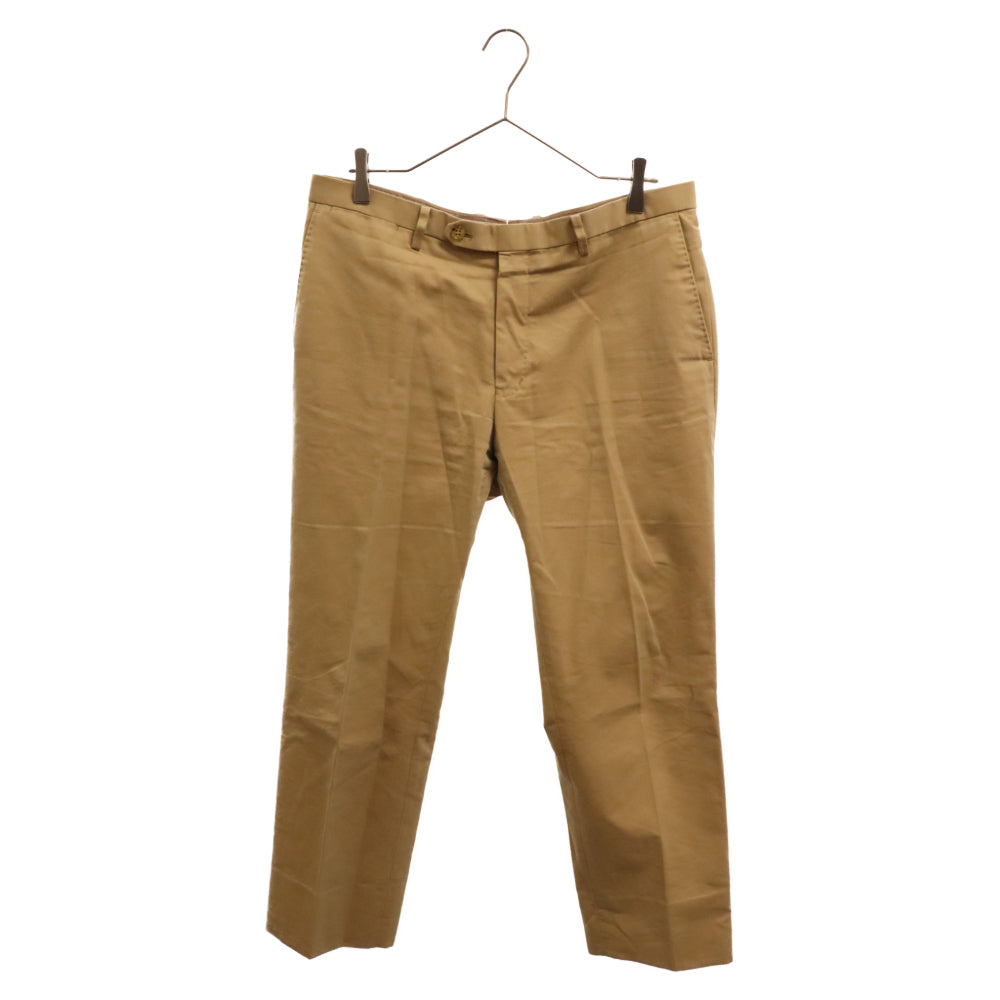 nano universe(ナノユニバース) 18AW コットン サイドベルト付き スラックス パンツ ベージュ LRC81JK0070TN