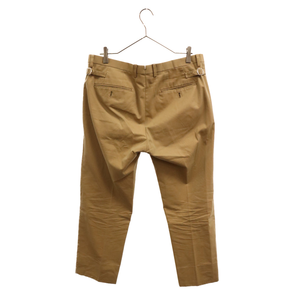 nano universe(ナノユニバース) 18AW コットン サイドベルト付き スラックス パンツ ベージュ LRC81JK0070TN