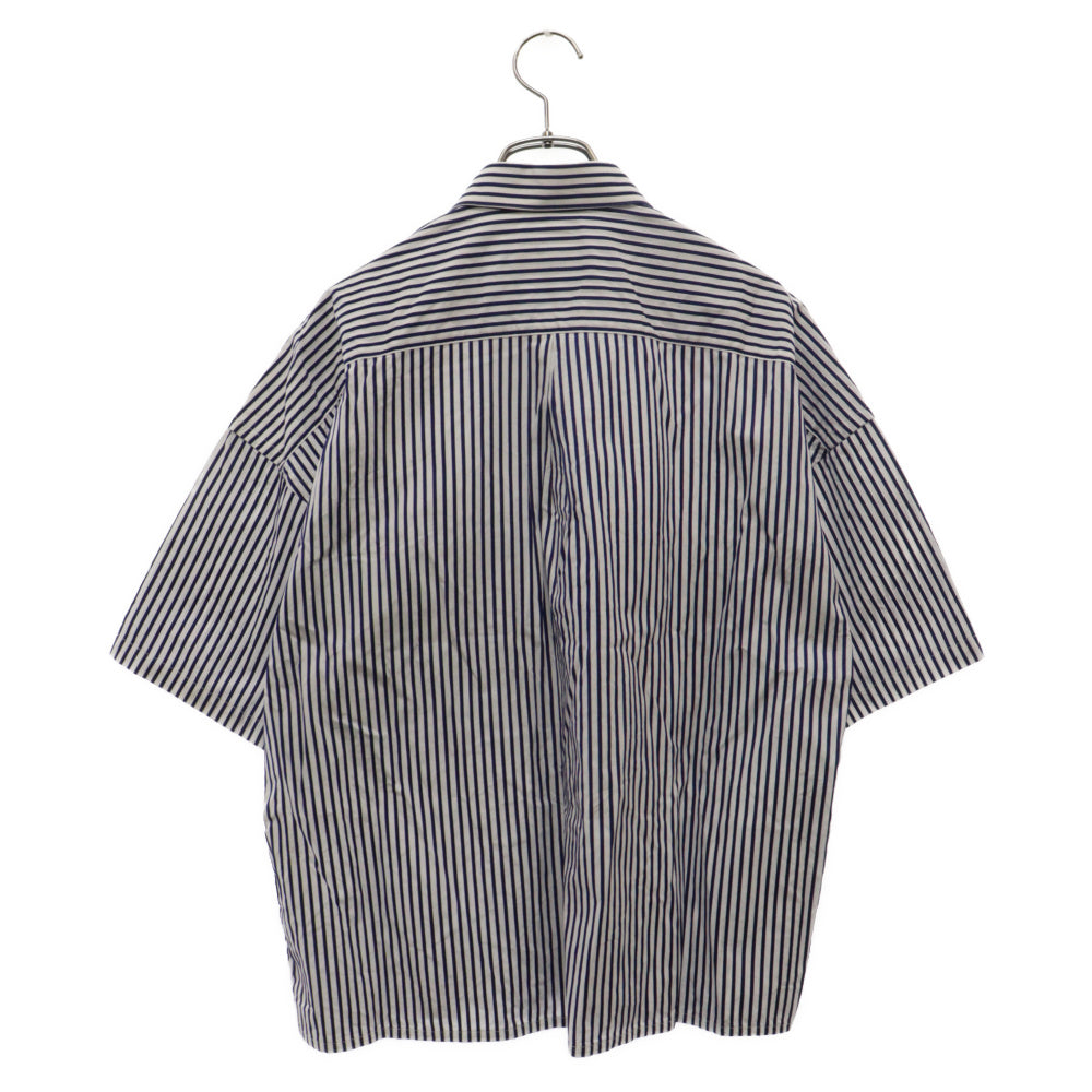 monkey time(モンキータイム) STN STRIPE CROPPED REG SS スタン ストライプ クロップド 半袖シャツ ブルー 8316-149-0201