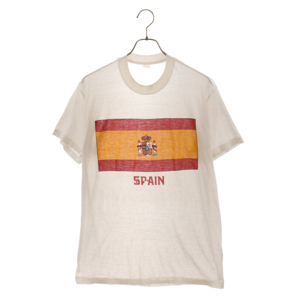 VINTAGE(ヴィンテージ) SPAIN 国旗ロゴプリント半袖Tシャツ カットソー