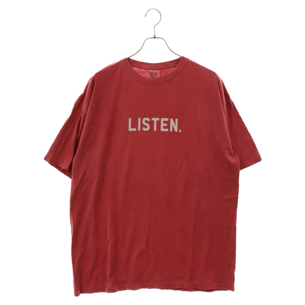 COMFORT COLORS(コムフォートカラーズ) LISTEN Tee リッスン フロントロゴ 半袖Tシャツ レッド