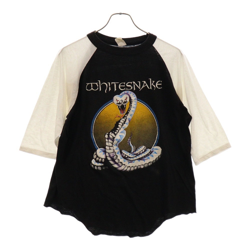 VINTAGE(ヴィンテージ) 80s VINTAGE WHITE SNAKE ホワイトスネーク ラグランカットソー プリントTシャツ ホワイト/ブラック