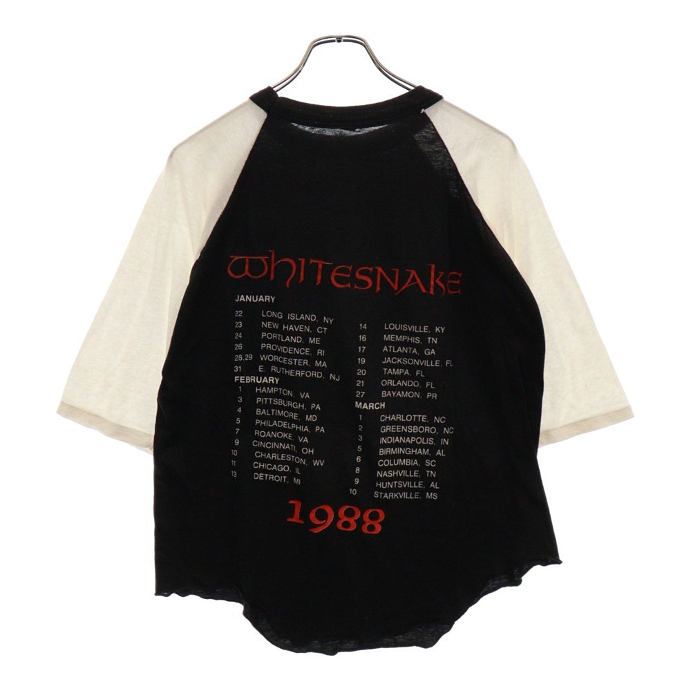 VINTAGE(ヴィンテージ) 80s VINTAGE WHITE SNAKE ホワイトスネーク ラグランカットソー プリントTシャツ ホワイト/ブラック