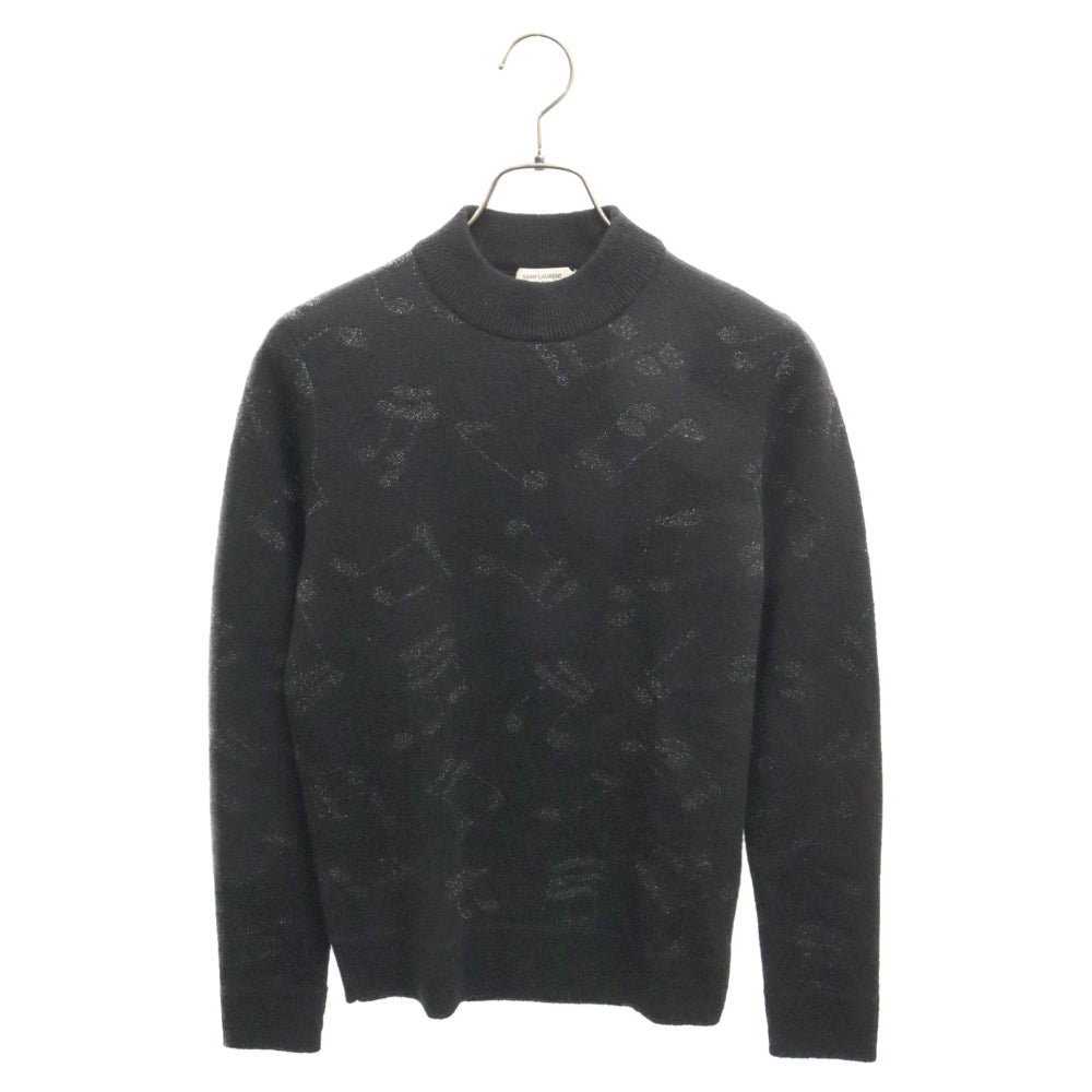 SAINT LAURENT PARIS(サンローランパリ) 16AW MUSIC NOTE SWEATER エディ期 モヘア 音符デザイン ニットセーター ブラック 440788 Y1PZ1