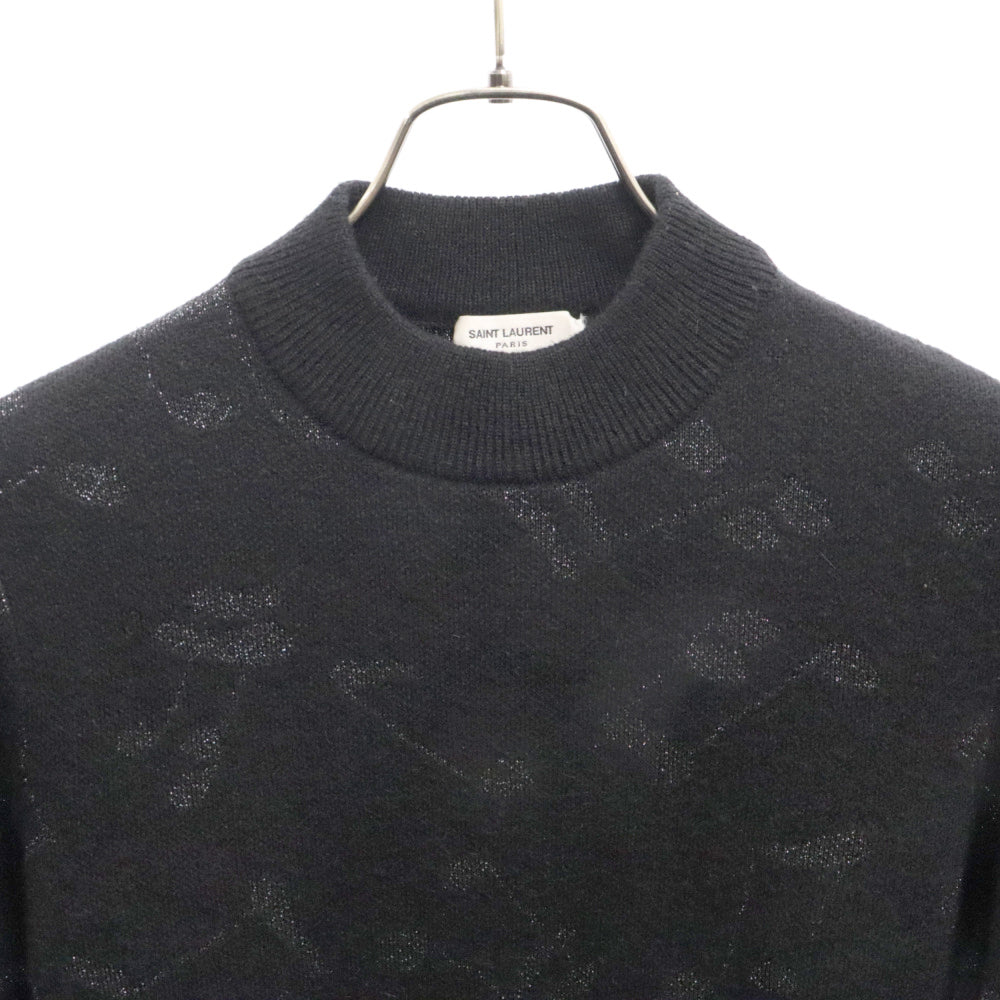 SAINT LAURENT PARIS(サンローランパリ) 16AW MUSIC NOTE SWEATER エディ期 モヘア 音符デザイン ニットセーター ブラック 440788 Y1PZ1