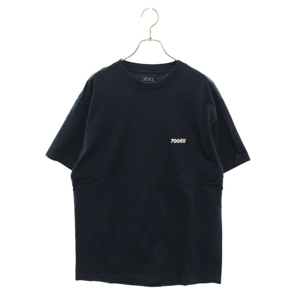 700FILL (セブンハンドレッドフィル) ワンポイントロゴプリント クルーネック 半袖Tシャツ ネイビー