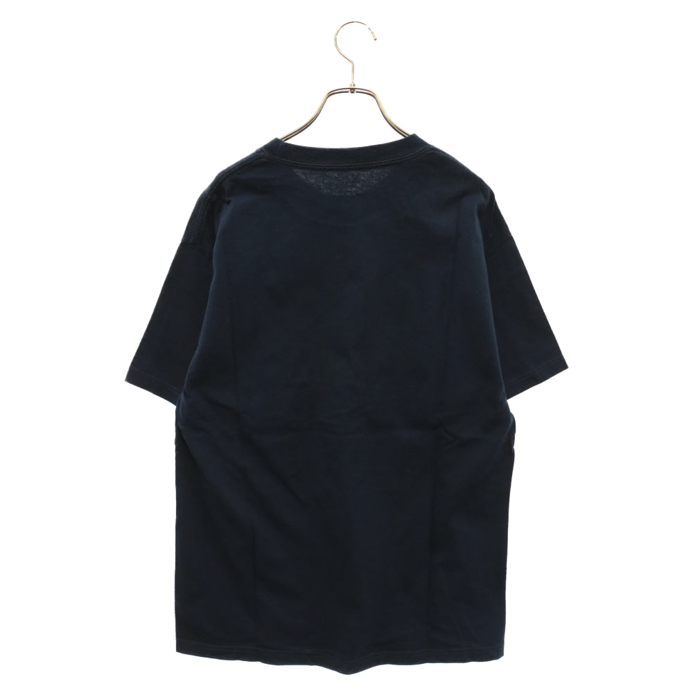 700FILL (セブンハンドレッドフィル) ワンポイントロゴプリント クルーネック 半袖Tシャツ ネイビー