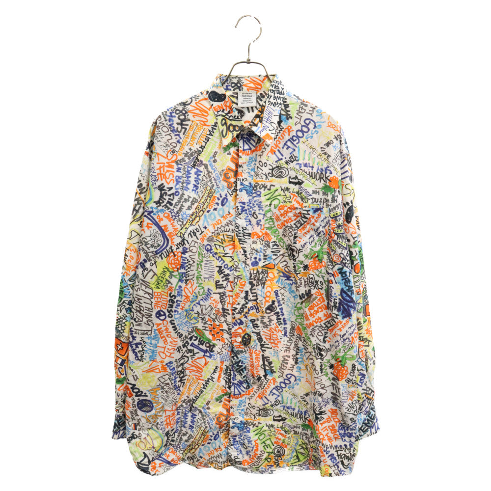 VETEMENTS(ヴェトモン) 19SS OVERSIZED GRAFFITI COTTON SHIRT オーバーサイズ グラフィック コットン ロングスリーブ 長袖 シャツ マルチ MAH 19SH204