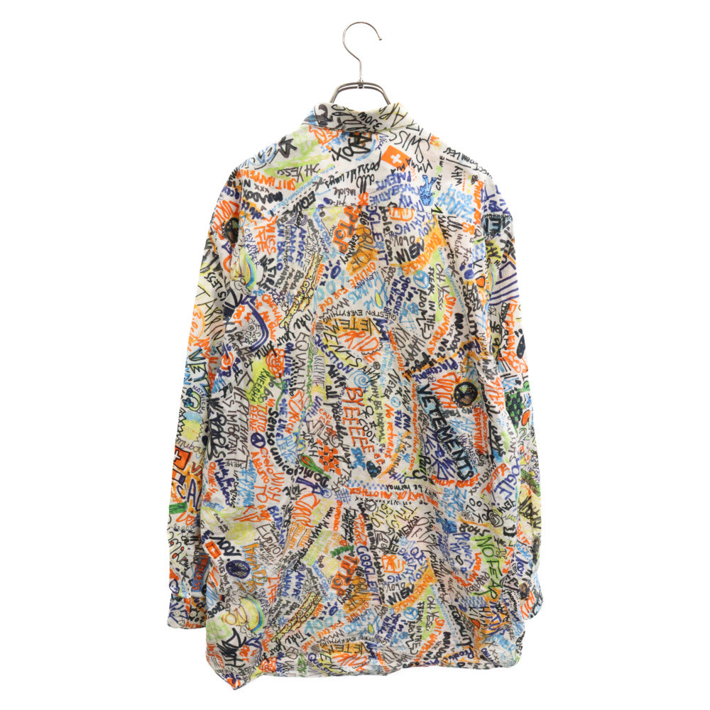 VETEMENTS(ヴェトモン) 19SS OVERSIZED GRAFFITI COTTON SHIRT オーバーサイズ グラフィック コットン ロングスリーブ 長袖 シャツ マルチ MAH 19SH204