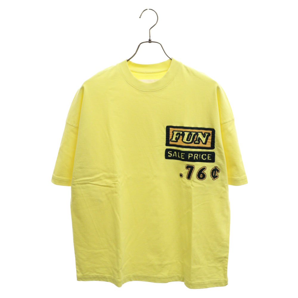 JIL SANDER(ジルサンダー) 22SS Graphic グラフィック ロゴ 刺繍 半袖Tシャツカットソー イエロー JSMU707025