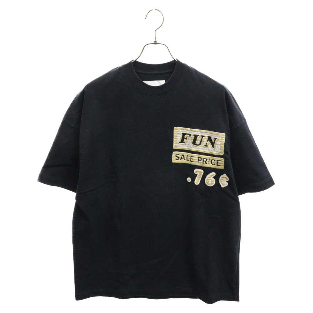 JIL SANDER(ジルサンダー) 22SS Graphic グラフィック ロゴ 刺繍 半袖Tシャツカットソー ブラック JSMU707025