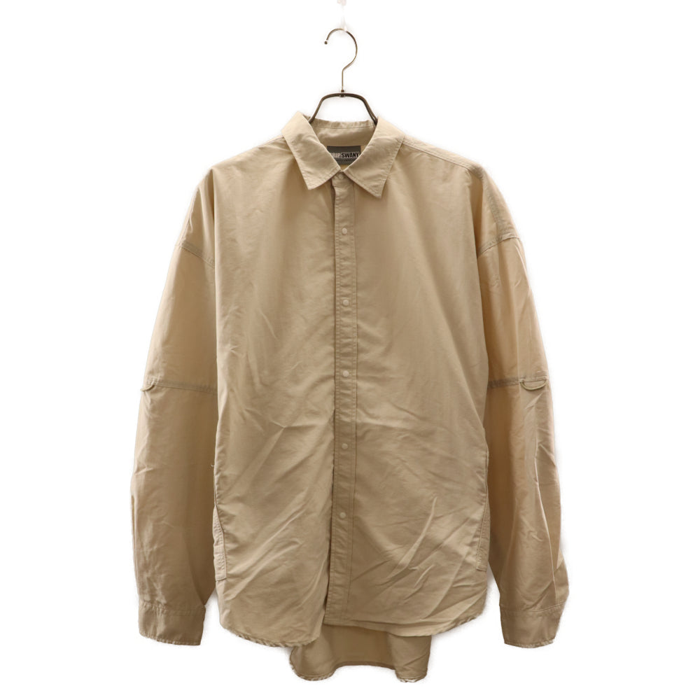 GRIP SWANY(グリップスワニー) BEAUTY&YOUTH 別注 ビューティーアンドユース ナイロン 長袖シャツ ベージュ 1211-104-8105