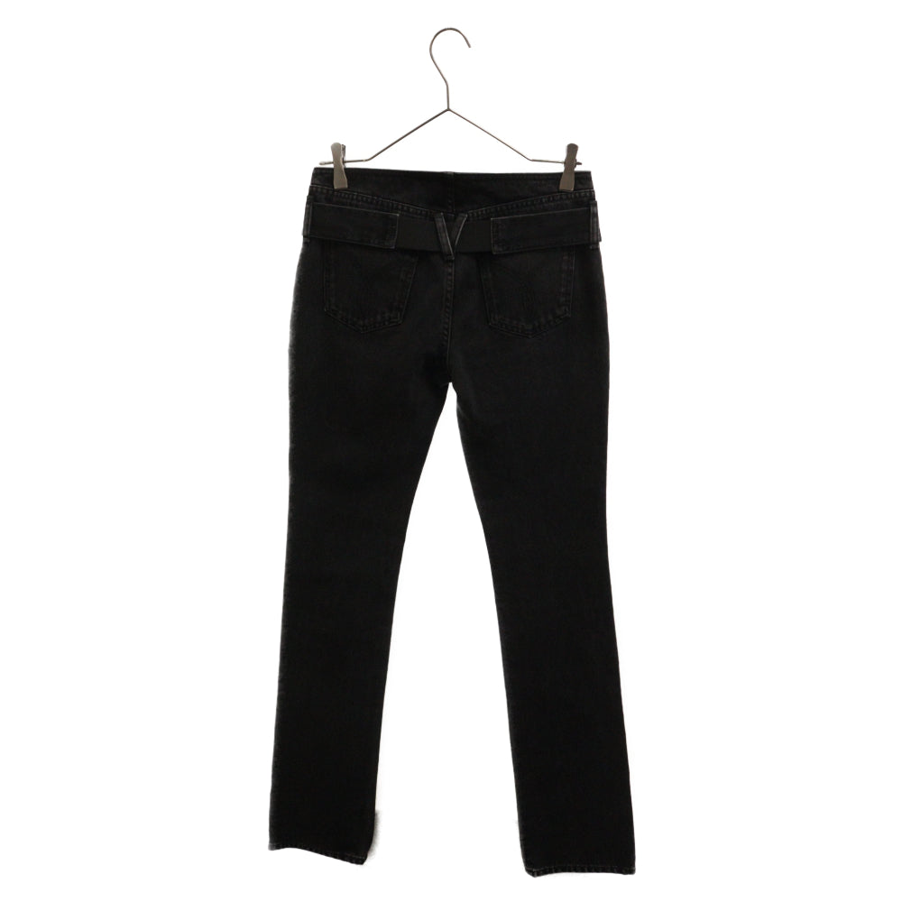 VERSACE(ヴェルサーチ) Medusa Flared Jeans メデューサ ロゴバックル フレアジーンズ デニムパンツ ブラック 1009765 1A07238 レディース