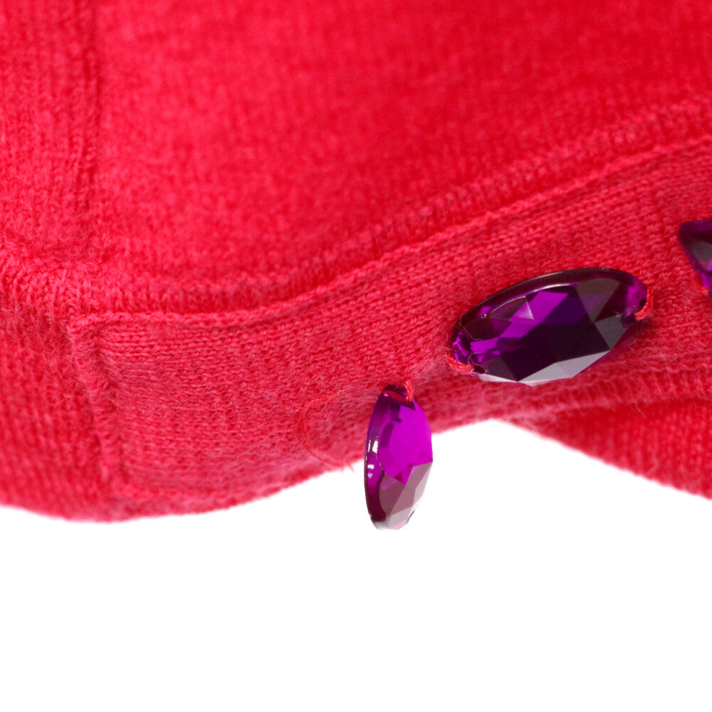 MARC BY MARC JACOBS(マーク バイ マーク ジェイコブス) ショート丈 ビジューデザイン ウールカーディガン ピンク レディース