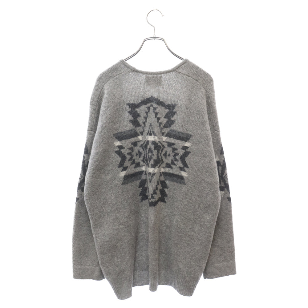 PENDLETON(ペンドルトン) × nano universe 別注 Wrap Cardigan ナノ ユニバース ラップカーディガン ウール ニット 総柄 カーディガン グレー 8575-4551