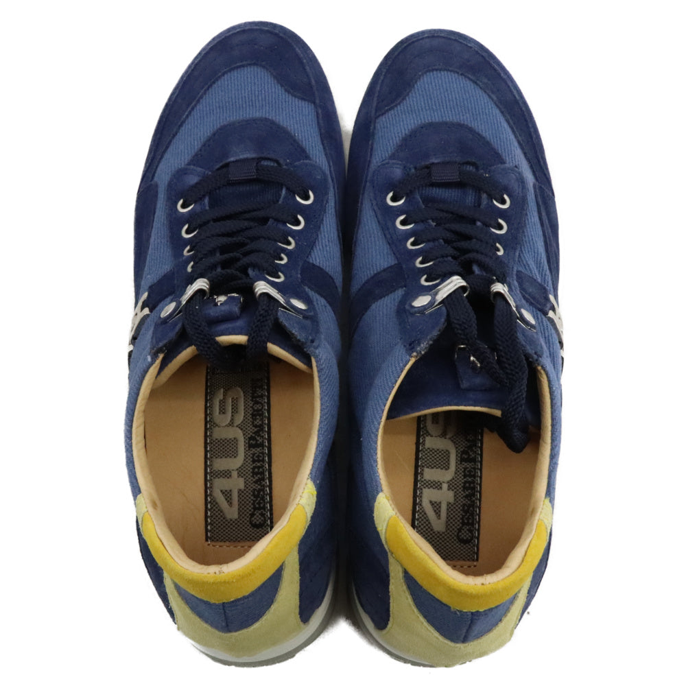 Cesare Paciotti(チェーザレ パチョッティ) 4US WASHED DENIM 35 ウォッシュド加工 デニム生地 ローカットスニーカー ブルー EU35/22.5cm 16573 レディース