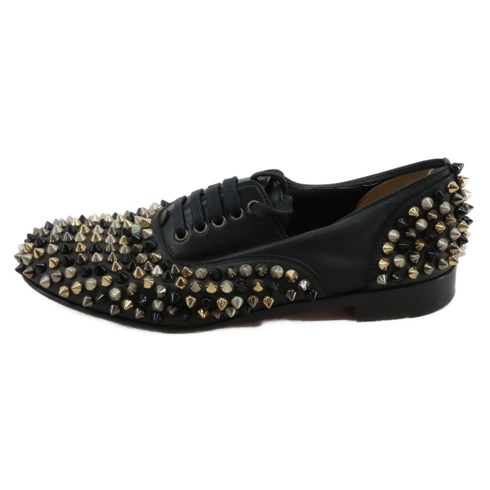 CHRISTIAN LOUBOUTIN(クリスチャンルブタン) FREDDY フレディ スタッズデザイン フラット ドレスシューズ ダービーシューズ ブラック