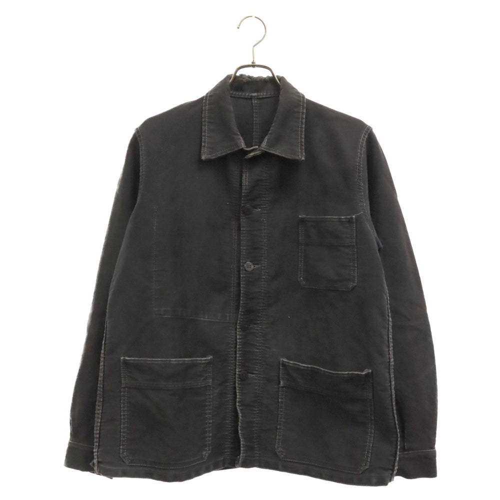 VINTAGE(ヴィンテージ) 50‐60S BOTTON LE CABLE FRENCH WORK フレンチワーク ブラックモールスキン ジャケット カバーオール ブラック