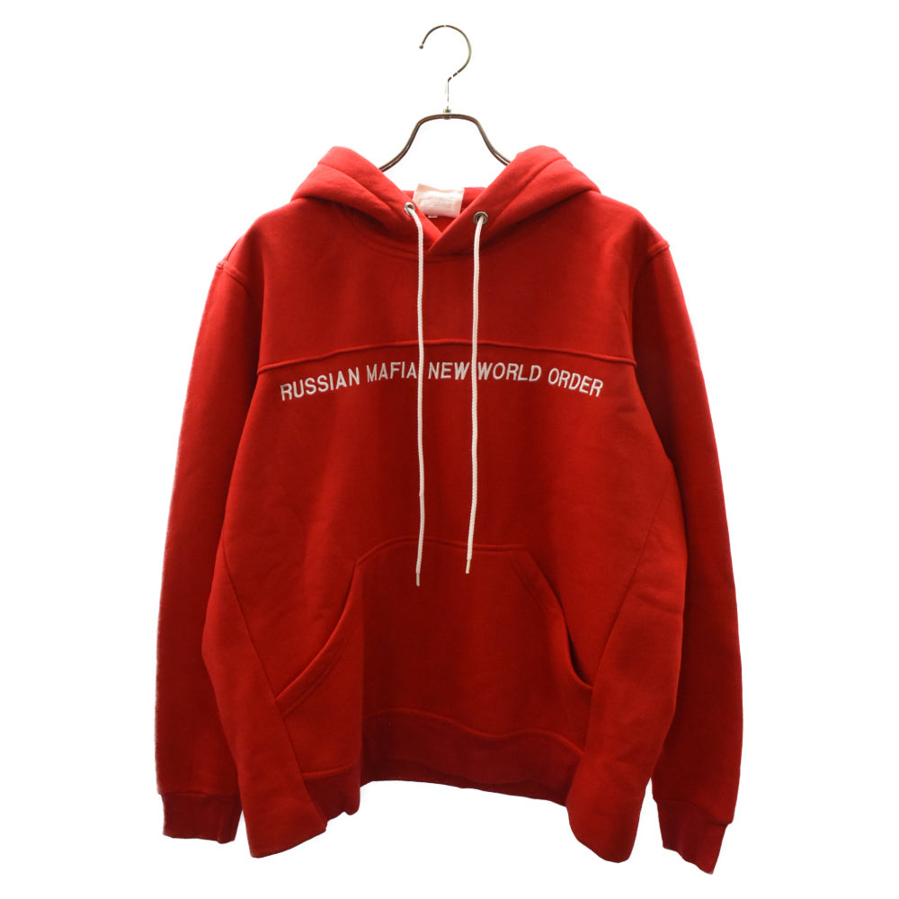 SEVER(セーヴァー) フロント刺繍プルオーバーフーディー スウェット パーカー レッド