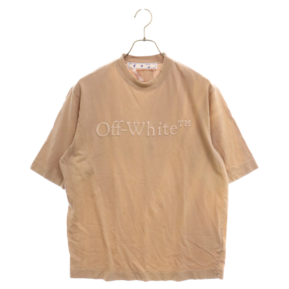 OFF-WHITE(オフホワイト) 22SS パフプリンティングデザイン クルーネック半袖Tシャツ カットソー ベージュ OMAA119S22JER001
