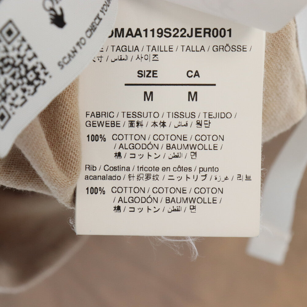 OFF-WHITE(オフホワイト) 22SS パフプリンティングデザイン クルーネック半袖Tシャツ カットソー ベージュ OMAA119S22JER001