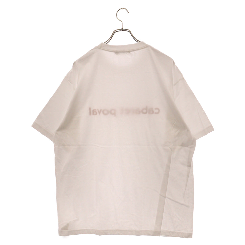 CABARET POVAL(キャバレーポバール) 24SS LOGO T-SHIRT ロゴプリント半袖Tシャツ ホワイト 24SS-PVA-SP01