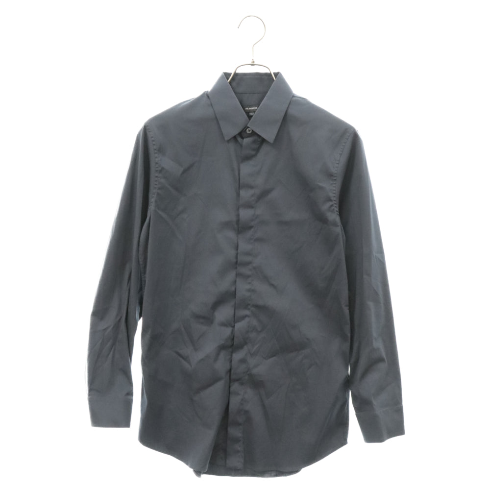 JIL SANDER(ジルサンダー) フライフロント 比翼長袖シャツ ネイビー JSML740526