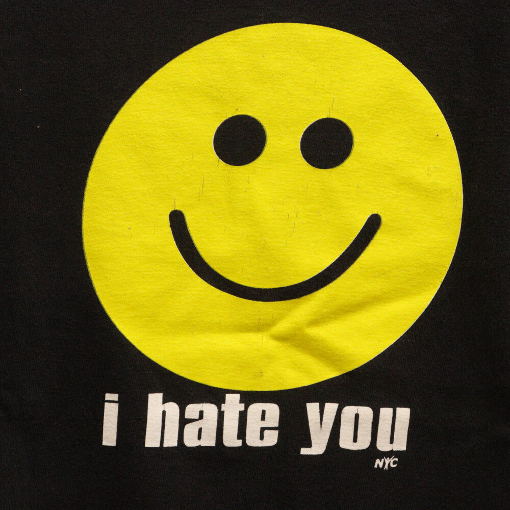 VINTAGE(ヴィンテージ) 00S I Hate You Smiley Face Tee スマイリー プリント 半袖Tシャツ カットソー ブラック