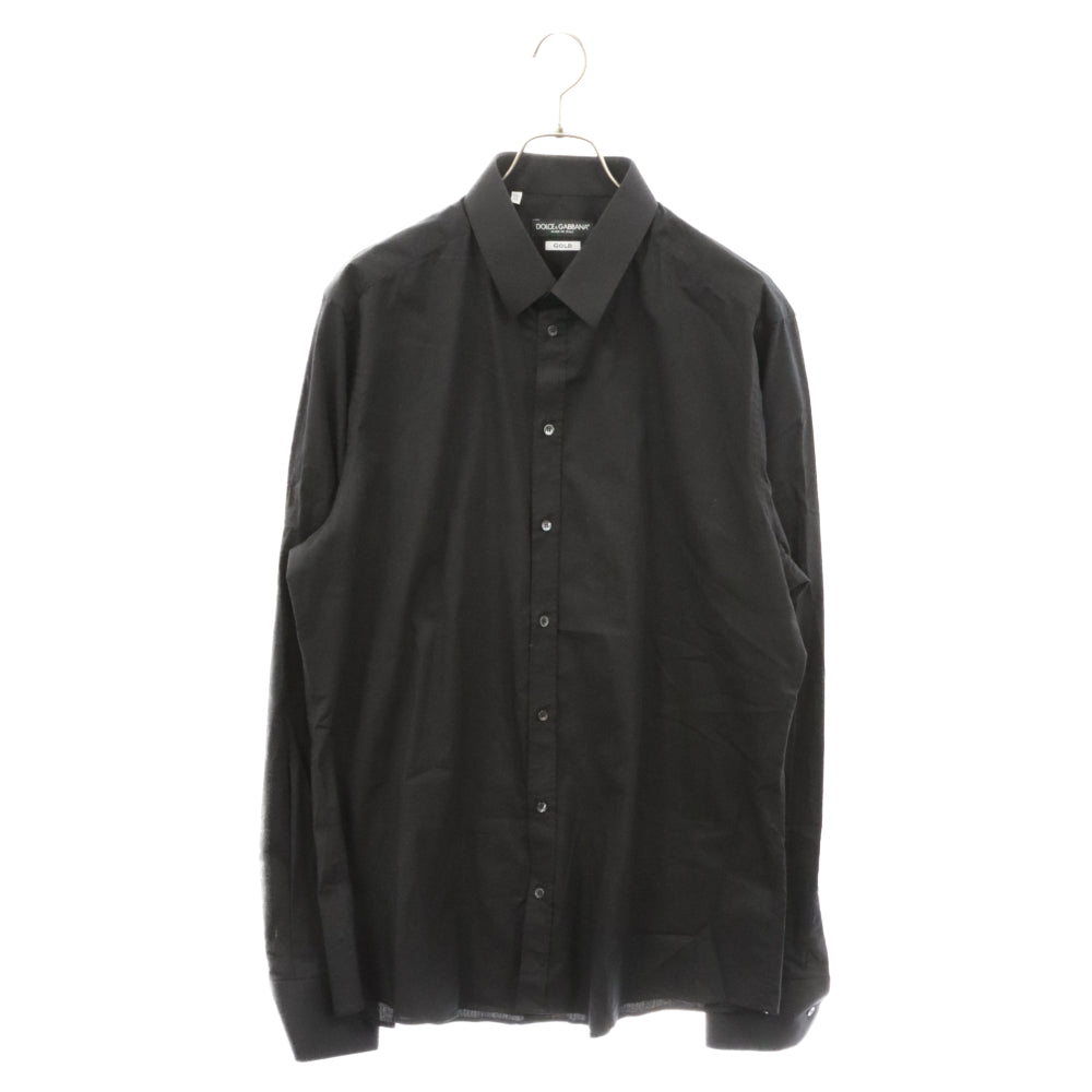 DOLCE & GABBANA(ドルチェアンドガッバーナ) コットン レギュラー カラー 長袖 シャツ ブラック