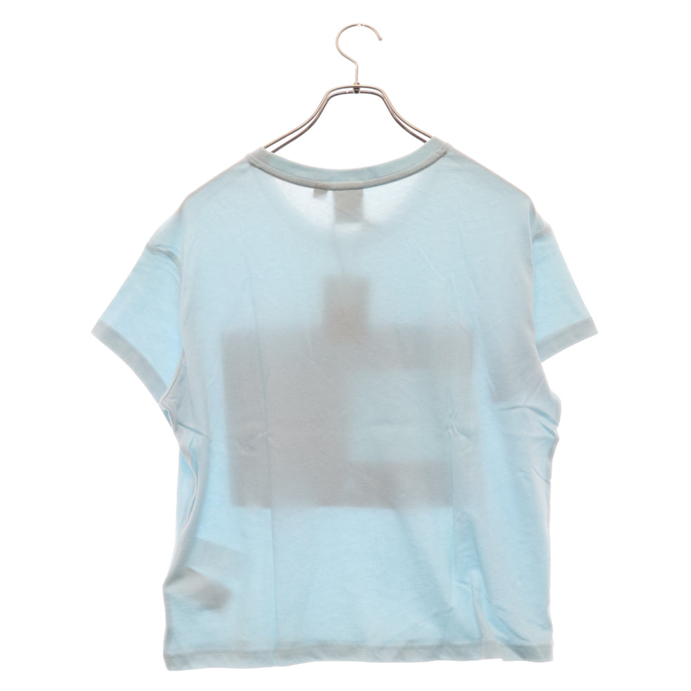 TOMMY HILFIGER(トミーヒルフィガー) ベルベット切り替え ロゴ 半袖カットソー Tシャツ ブルー DW03064 431