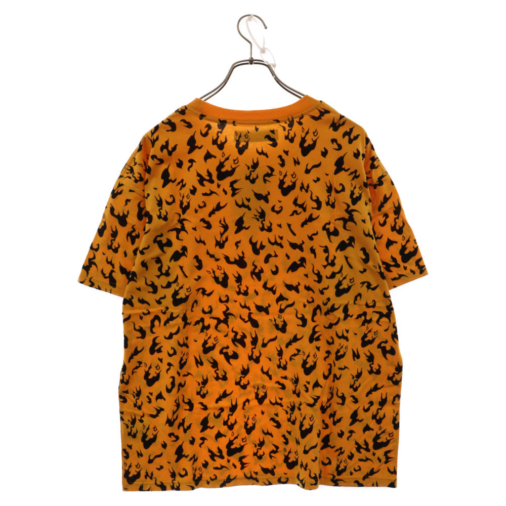 DURAG DEV(ドゥラグ デヴ) レオパード 半袖カットソー クルーネック 半袖Tシャツ オレンジ/ブラック