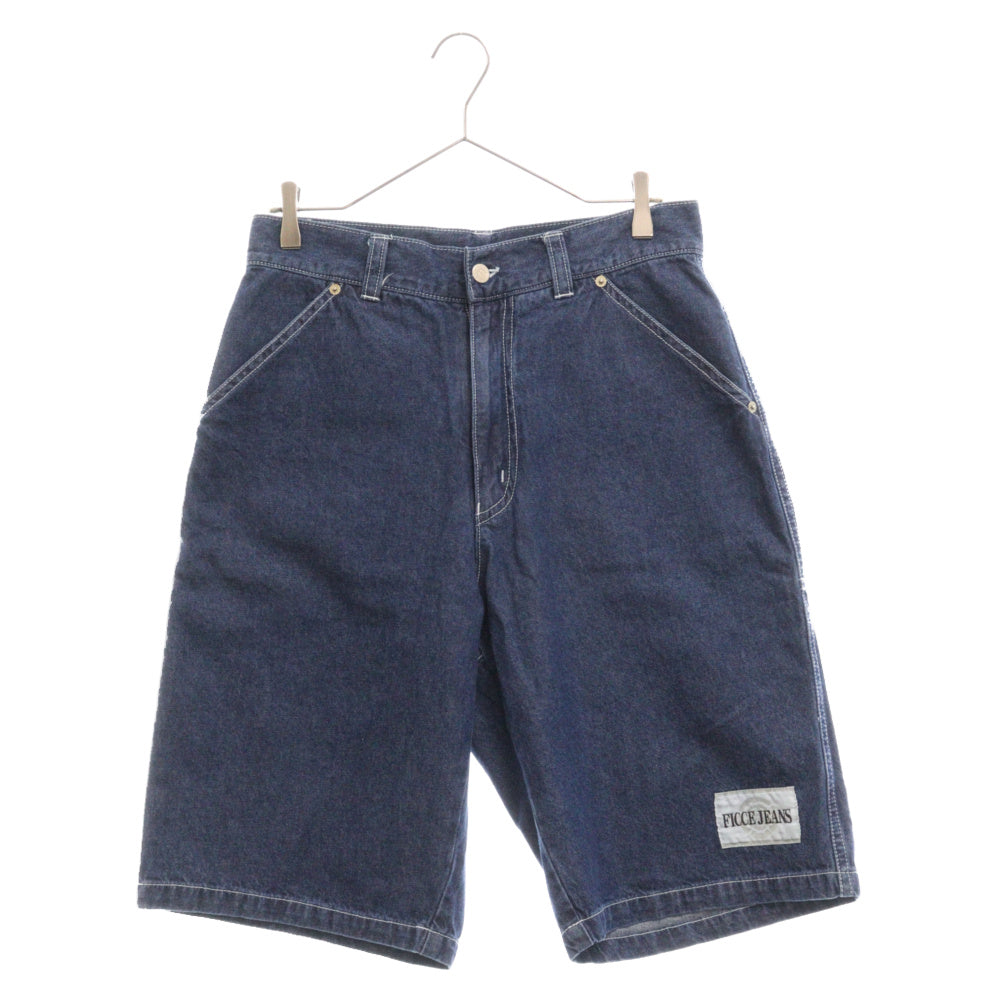 FICCE JEANS(フィッチェ ジーンズ) キャラクター刺繍 ハーフデニムパンツ インディゴ