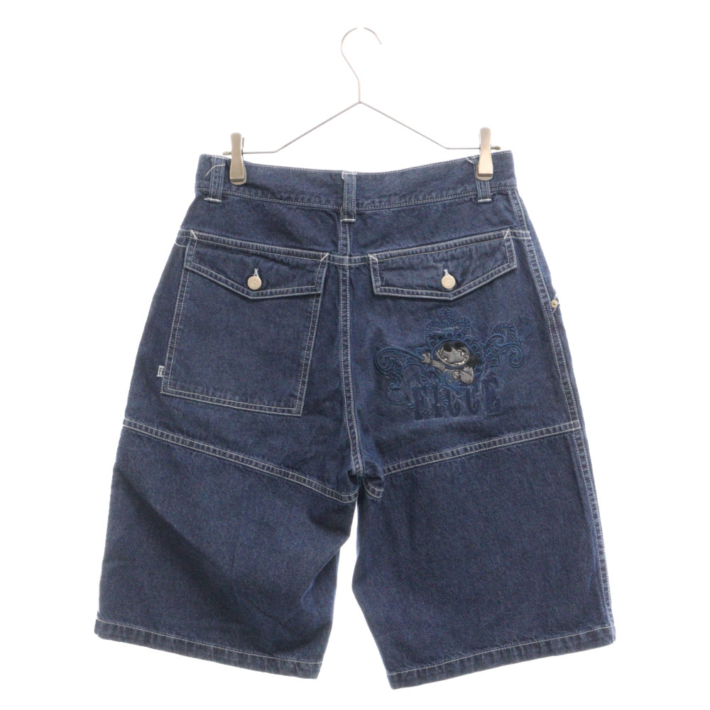 FICCE JEANS(フィッチェ ジーンズ) キャラクター刺繍 ハーフデニムパンツ インディゴ