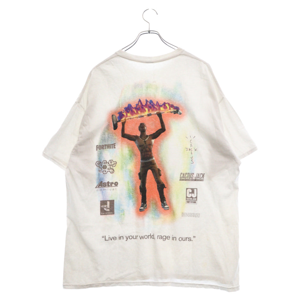 Cactus Jack(カクタスジャック) ×FORTNITE TRAVIS SCOTT フォートナイト トラヴィススコット プリントTシャツ 半袖カットソー ホワイト