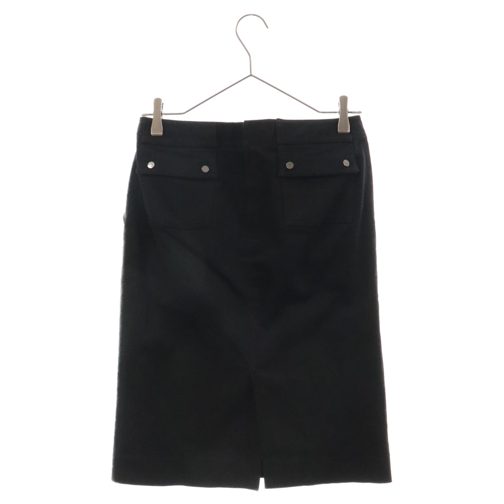 BURBERRY LONDON(バーバリーロンドン) バック ダブルスナップポケット コットン タイトスカート ブラック レディース FX076-640-09