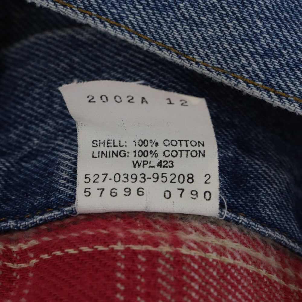 Levi's(リーバイス) 90S AUTHENTIC 57696 0790 USA製 オレンジタブ 裏地チェック デニムジャケット Gジャン インディゴ