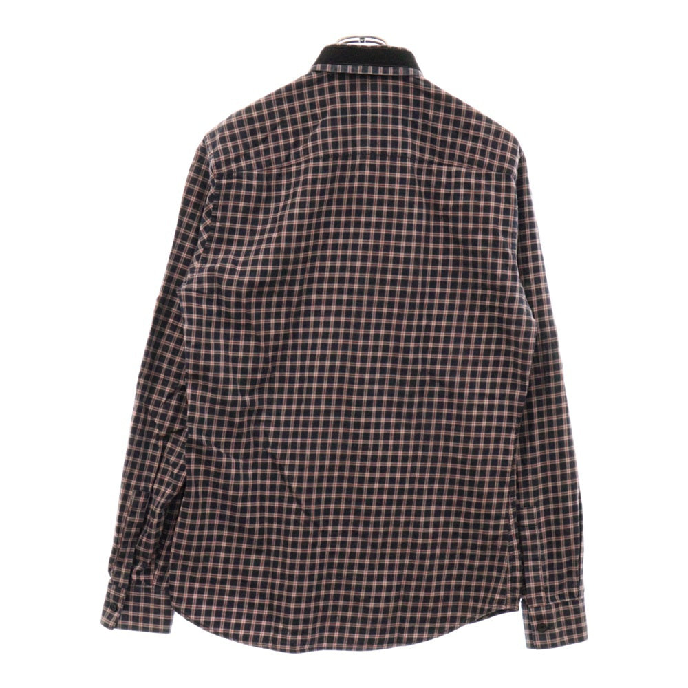 GIVENCHY(ジバンシィ) スター刺繍 チェック柄 ロングスリーブ 長袖シャツ ネイビー/レッド 15F 6001 308