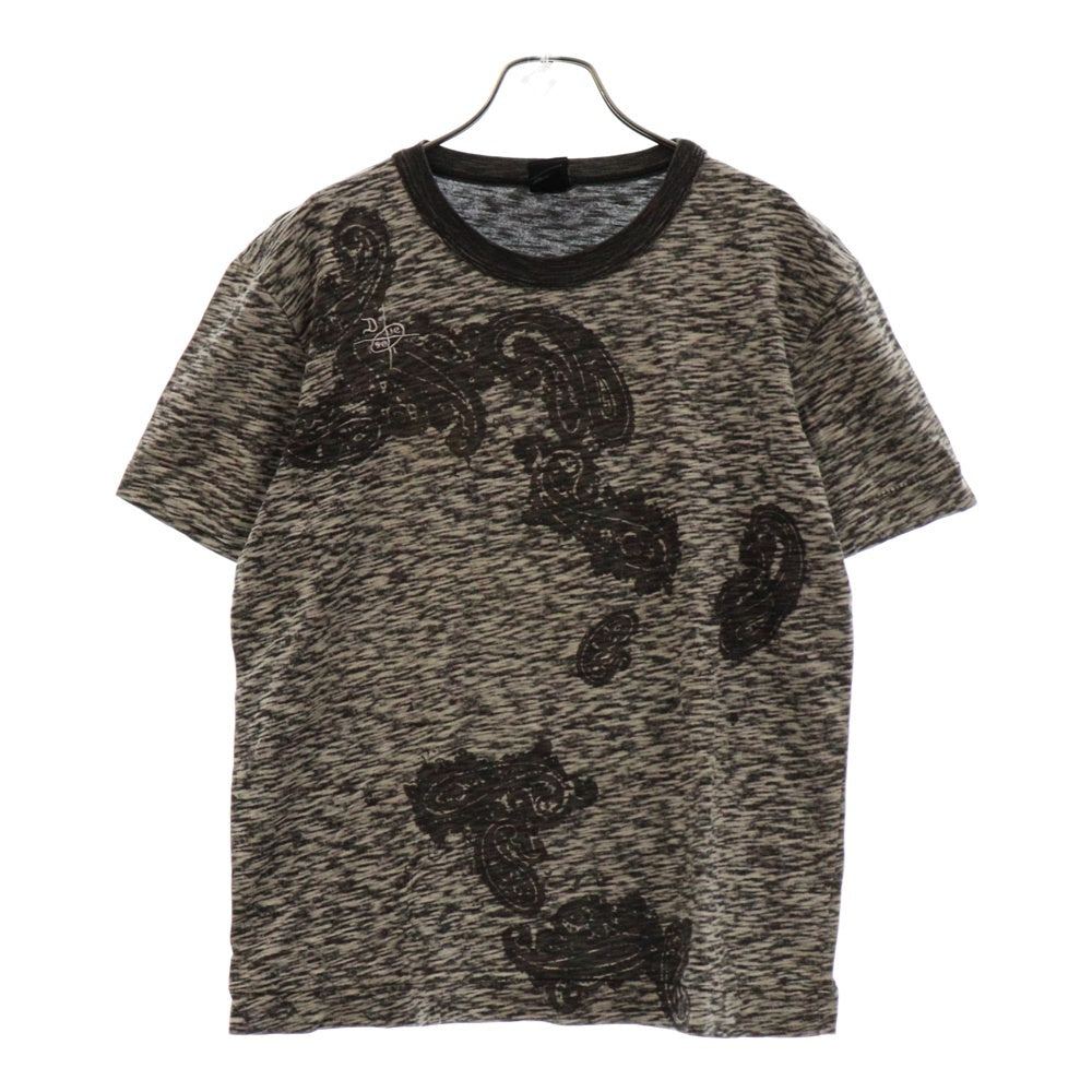 DIESEL(ディーゼル) ペイズリー プリント半袖Tシャツカットソー ブラック/ホワイト