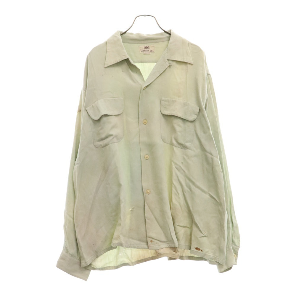 VINTAGE(ヴィンテージ) 50S VINTAGE elbeco ヴィンテージ エルベコ フロントポケット 長袖シャツ ライトグリーン