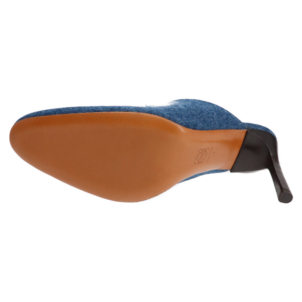 LOEWE(ロエベ) RIPPED DENIM STILETTO MULES リップド デニム スティレット ミュール パンプス インディゴ レディース 37 L815379X40