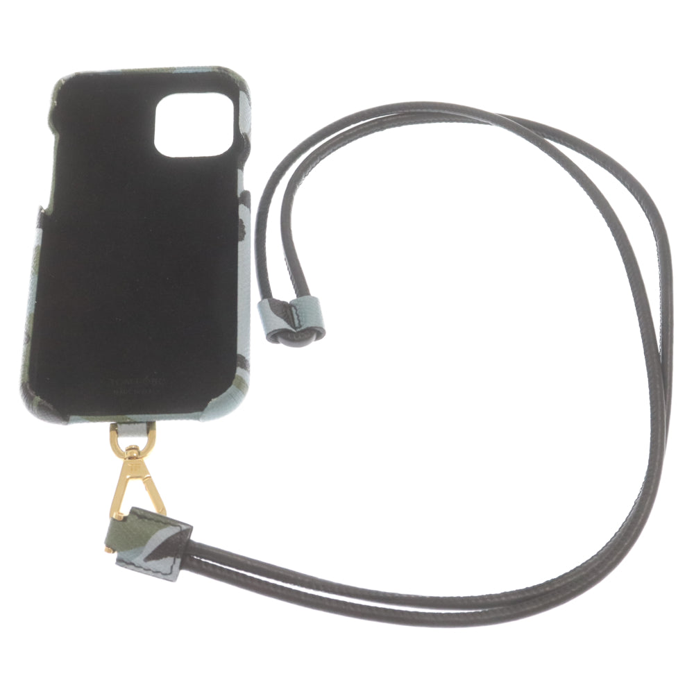 TOM FORD(トムフォード) カモフラ レザー ストラップ アイフォンケース スマホケース iPhone12/12 Pro マルチ